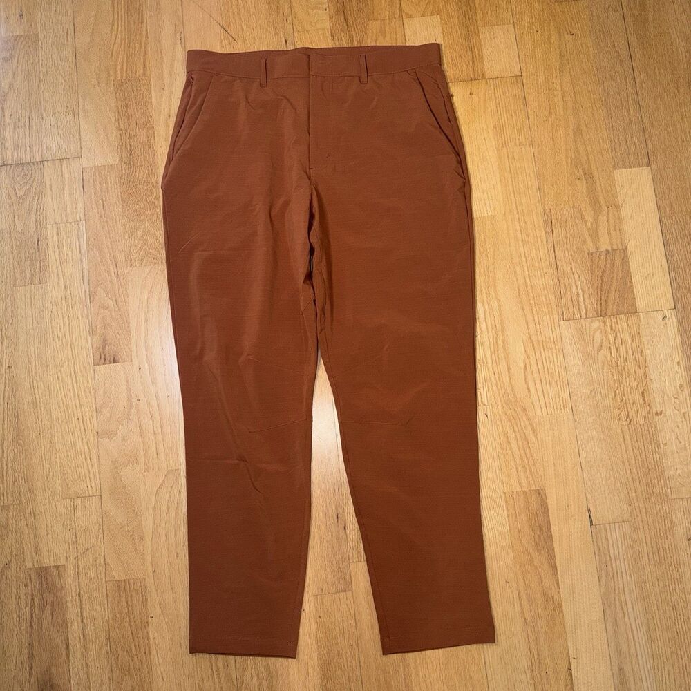Fabletics The Only Pants Teak Orange L Athleisure Preppy Zip Pockets Fall Autumn